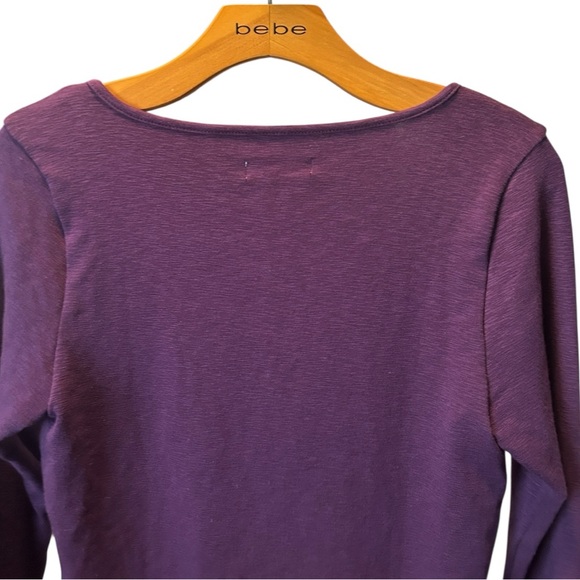 NWT Madewell Splitneck Long Sleeve Shirt Cropped Top Purple Heather Size Medium - Picture 9 of 11